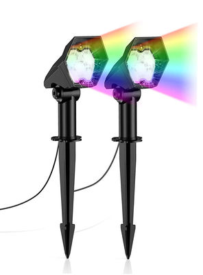 IP66 3000K RGB Solar Lights Outdoor 2PCS Assembly Spike 300lm